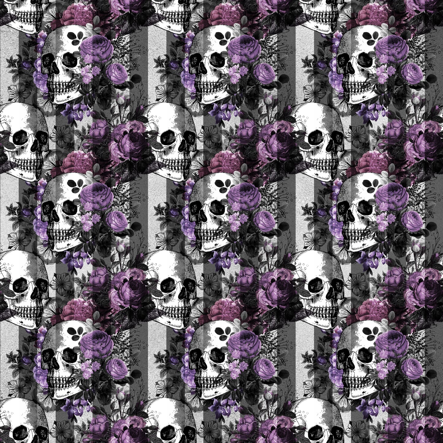 Goth Skulls- Strips & Purple tones- 044 Vinyl Sheet