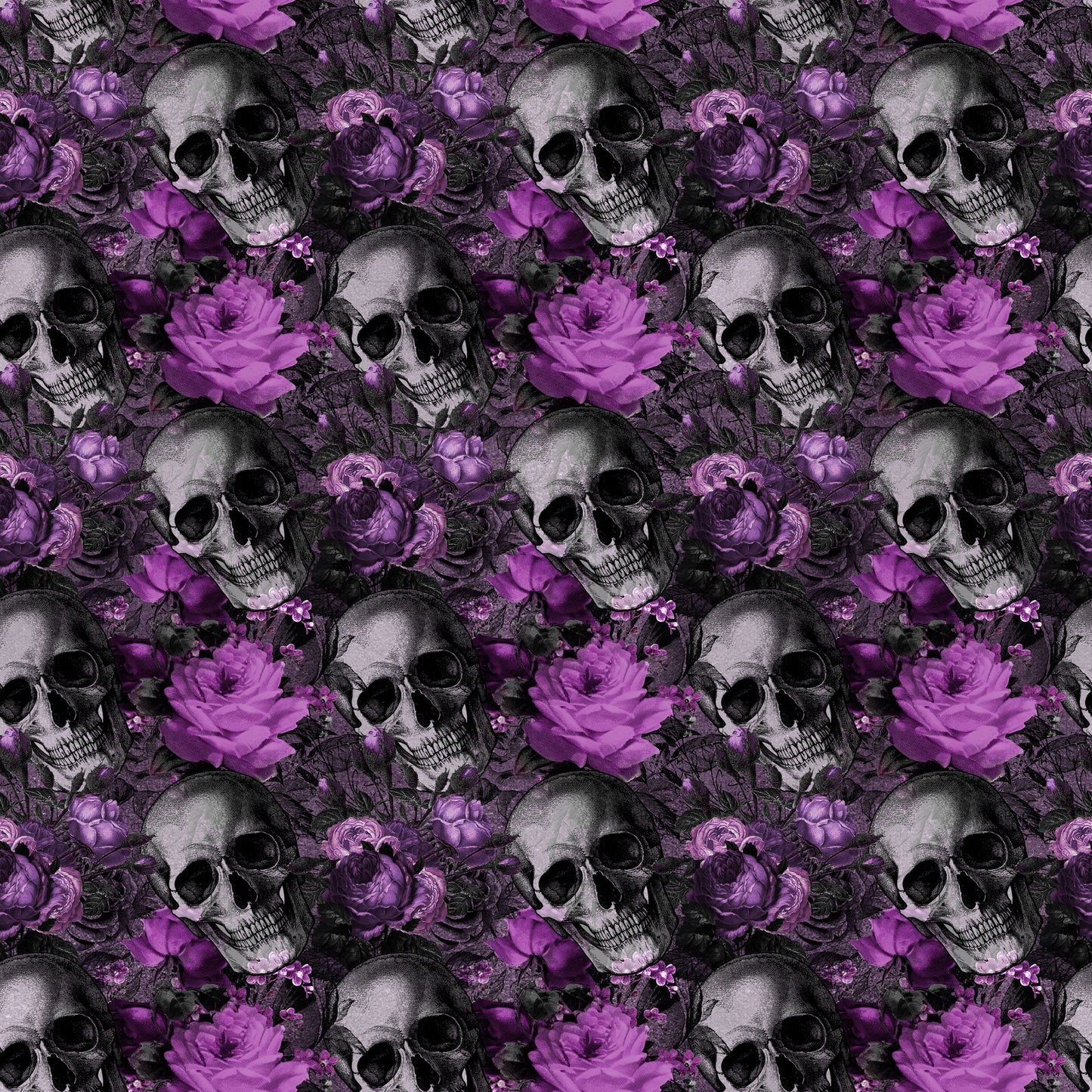 Goth, Black , Grey & Purple Skulls- 047 Vinyl Sheet