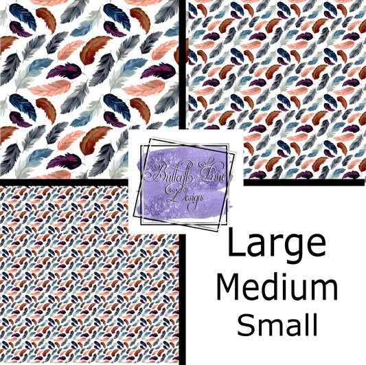 Feathers: earth tones-Patterned Vinyl 087