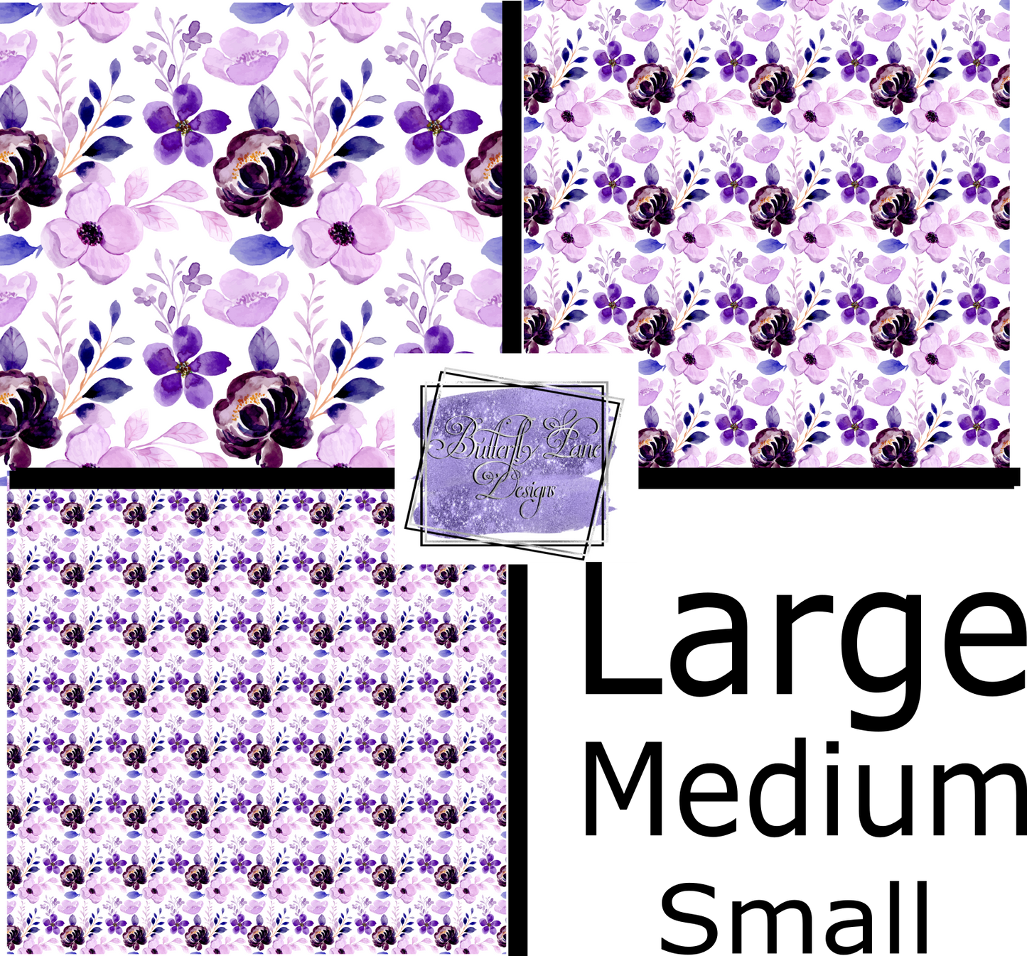 Purple Spring Floral-Patterned Vinyl 090