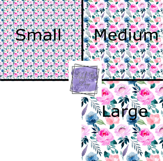 Pinks & Blues Floral- PV107  Patterned Vinyl