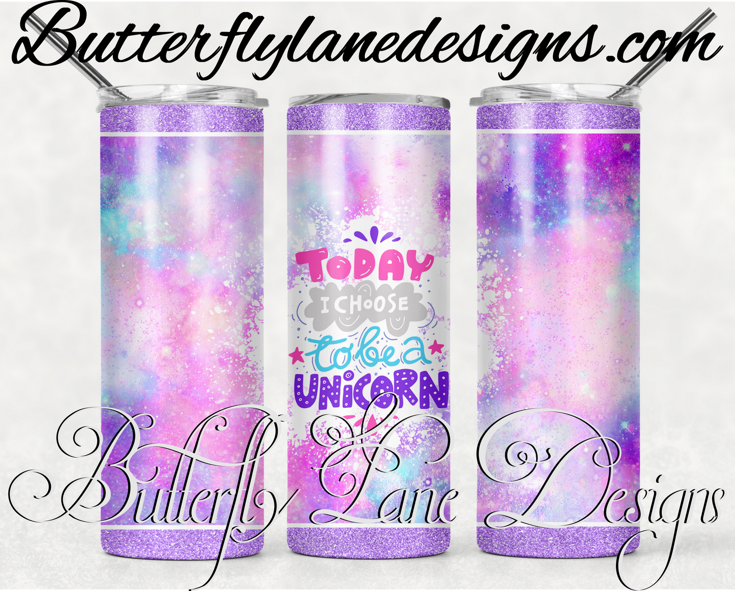 Today I choose to be a unicorn-purple-120-WM :: White Cast Tumbler wrap