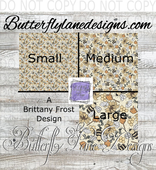 Bee Happy Honey Bee: Brittany Frost Designs- PV167 Patterned Vinyl