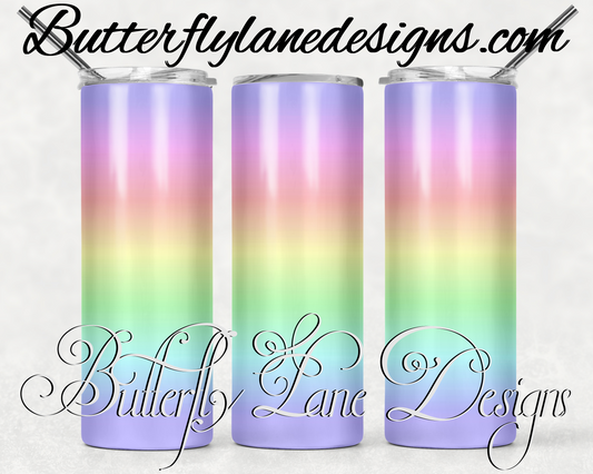 Pastels rainbow-219-WM :: White Cast Tumbler wrap