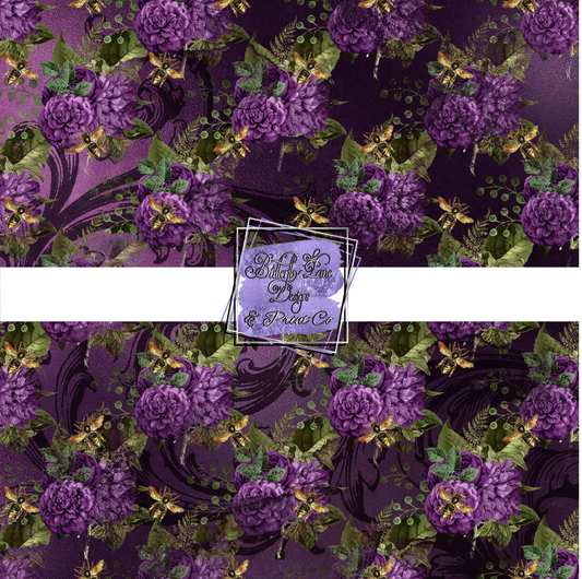 Deep Purple Floral   PV 259 Patterned Vinyl