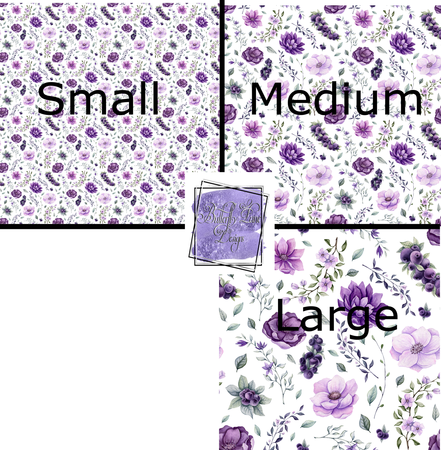 Purple Florals PV 260T- Patterned Vinyl