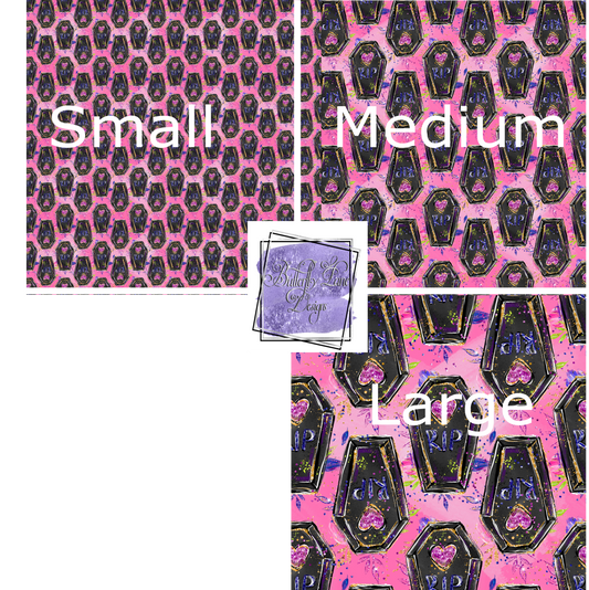 Pink Coffins RIP-Spooky-Halloween PV 274 Patterned Vinyl