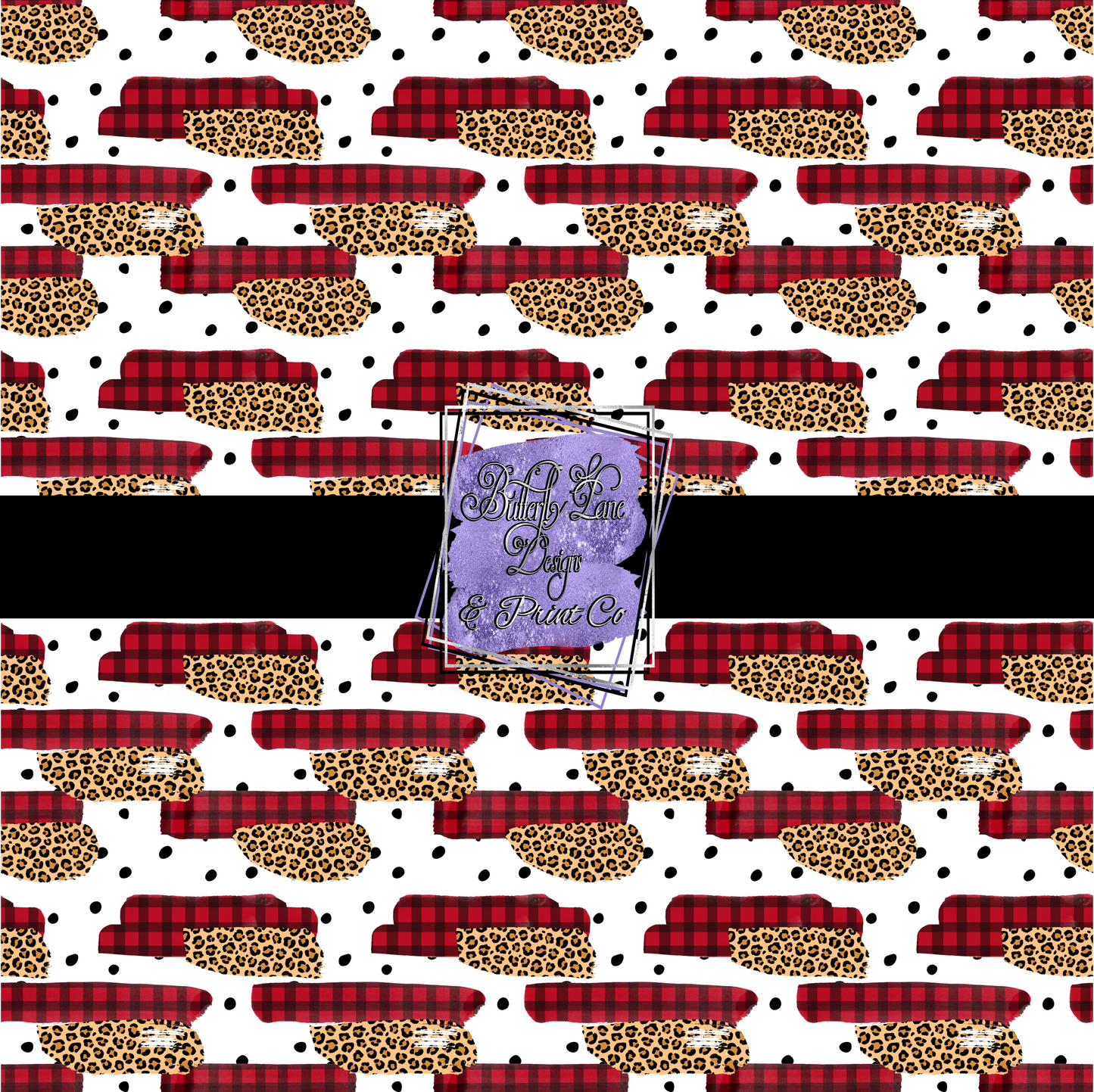 Red Plaid with leopard print PV 299 Patterned Vinyl