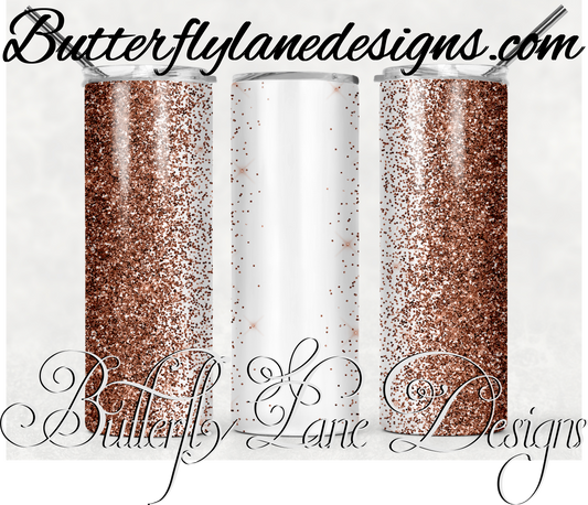 Brown Latte glitter -customizable-308-WM :: White Cast Tumbler wrap