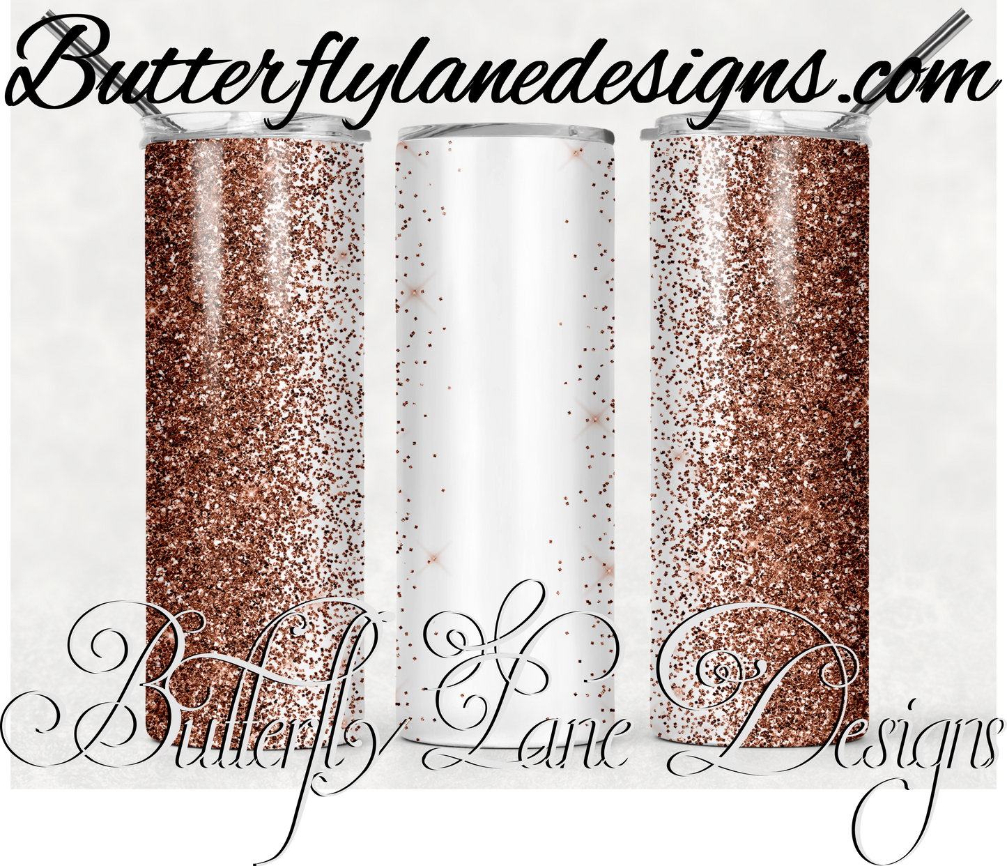 Brown Latte glitter -customizable-308-WM :: White Cast Tumbler wrap