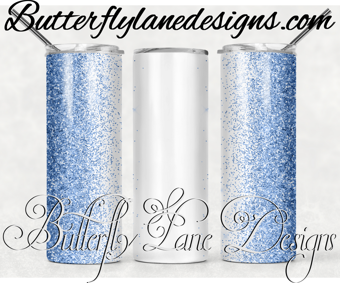 Blue glitter -customizable-310-WM :: White Cast Tumbler wrap