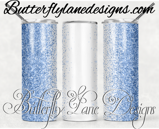 Baby blue glitter -customizable-310-WM :: White Cast Tumbler wrap