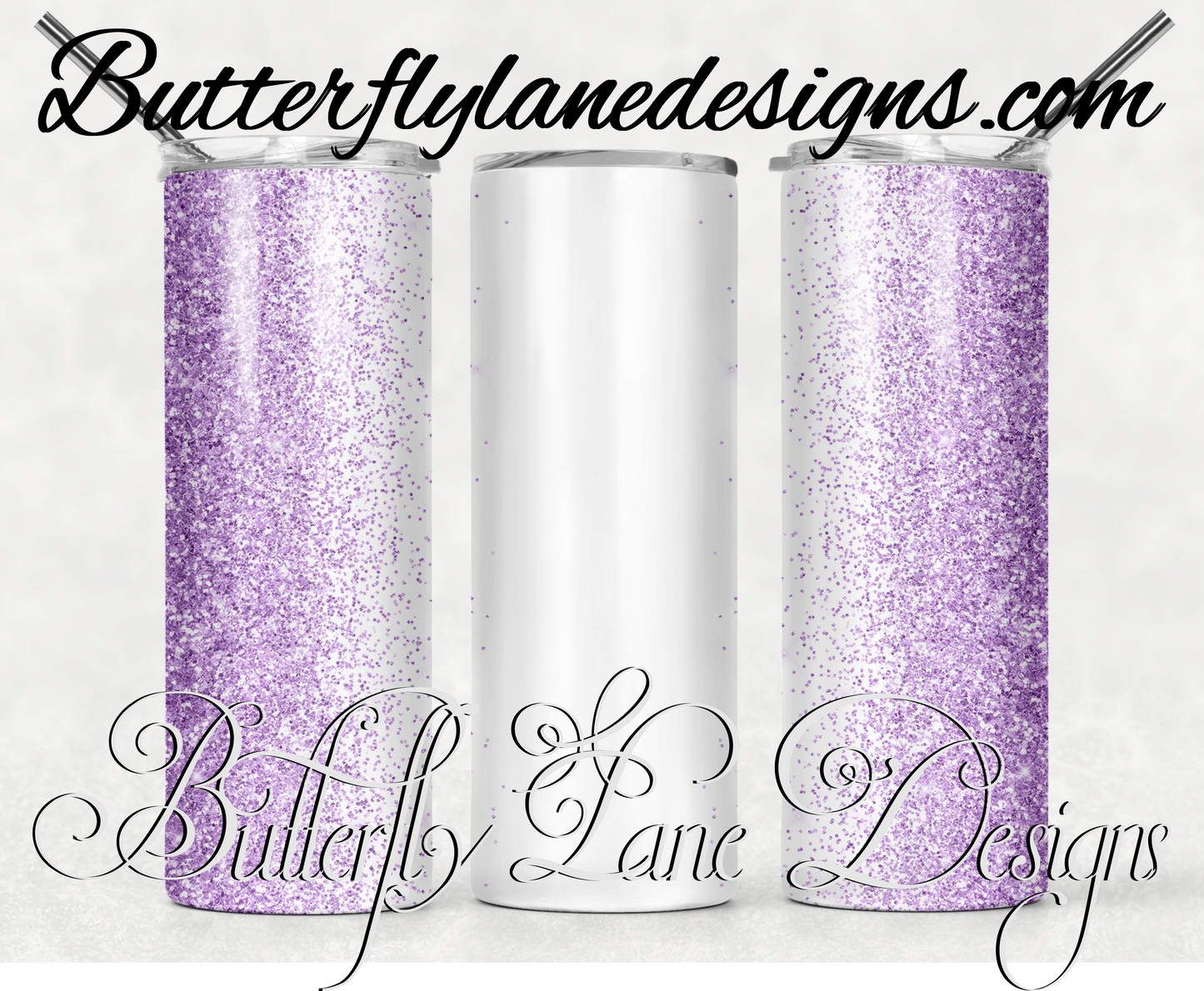 Purple glitter -customizable-312-WM :: White Cast Tumbler wrap