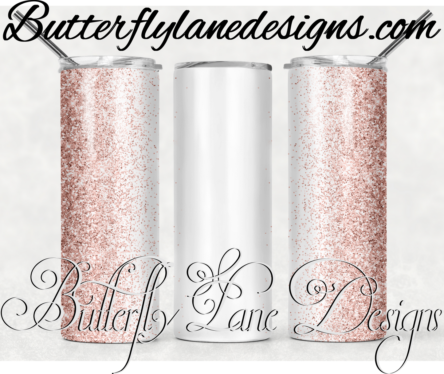 Pink glitter -customizable-314-WM :: White Cast Tumbler wrap