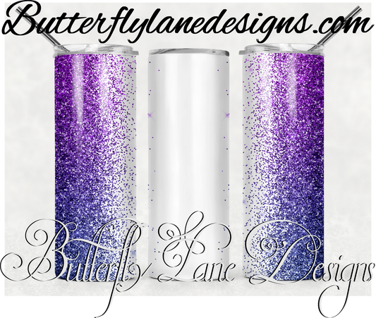 Purple glitter ombre -customizable-325-WM :: White Cast Tumbler wrap