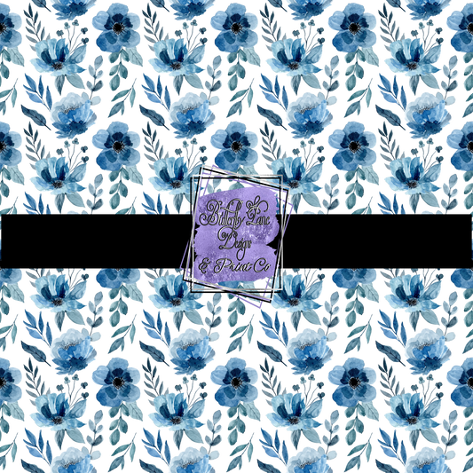 Blue  Florals PV 336-T- Patterned Vinyl