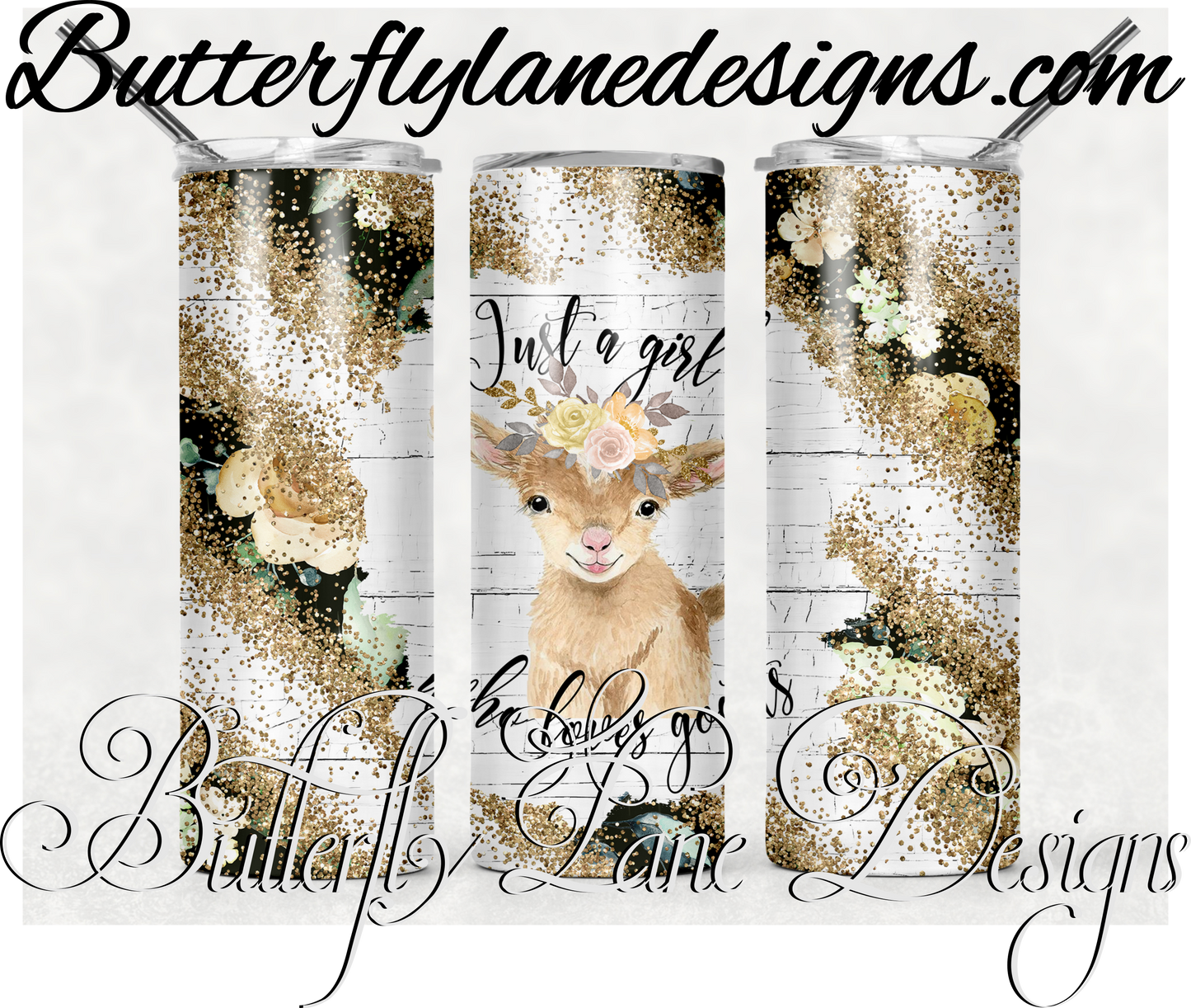Just a girl who loves goats-356-WM :: White Cast Tumbler wrap