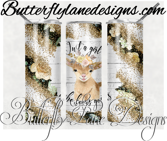 Just a girl who loves goats-356-WM :: White Cast Tumbler wrap