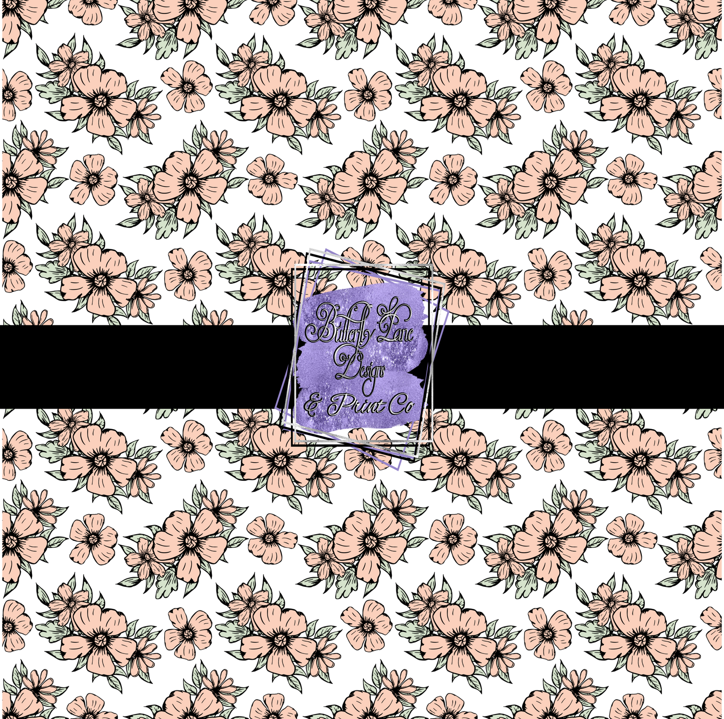 Pinkish - Cream Pastel Florals PV 364-T- Patterned Vinyl