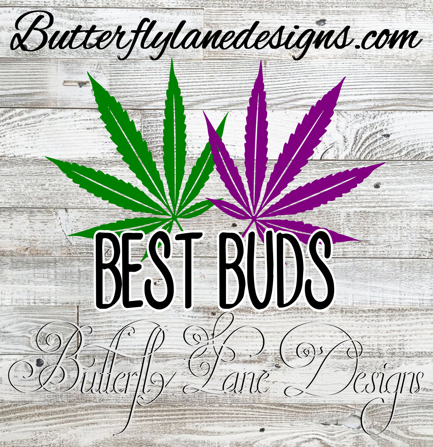 420-Best Buds-leaves :: Clear Decal