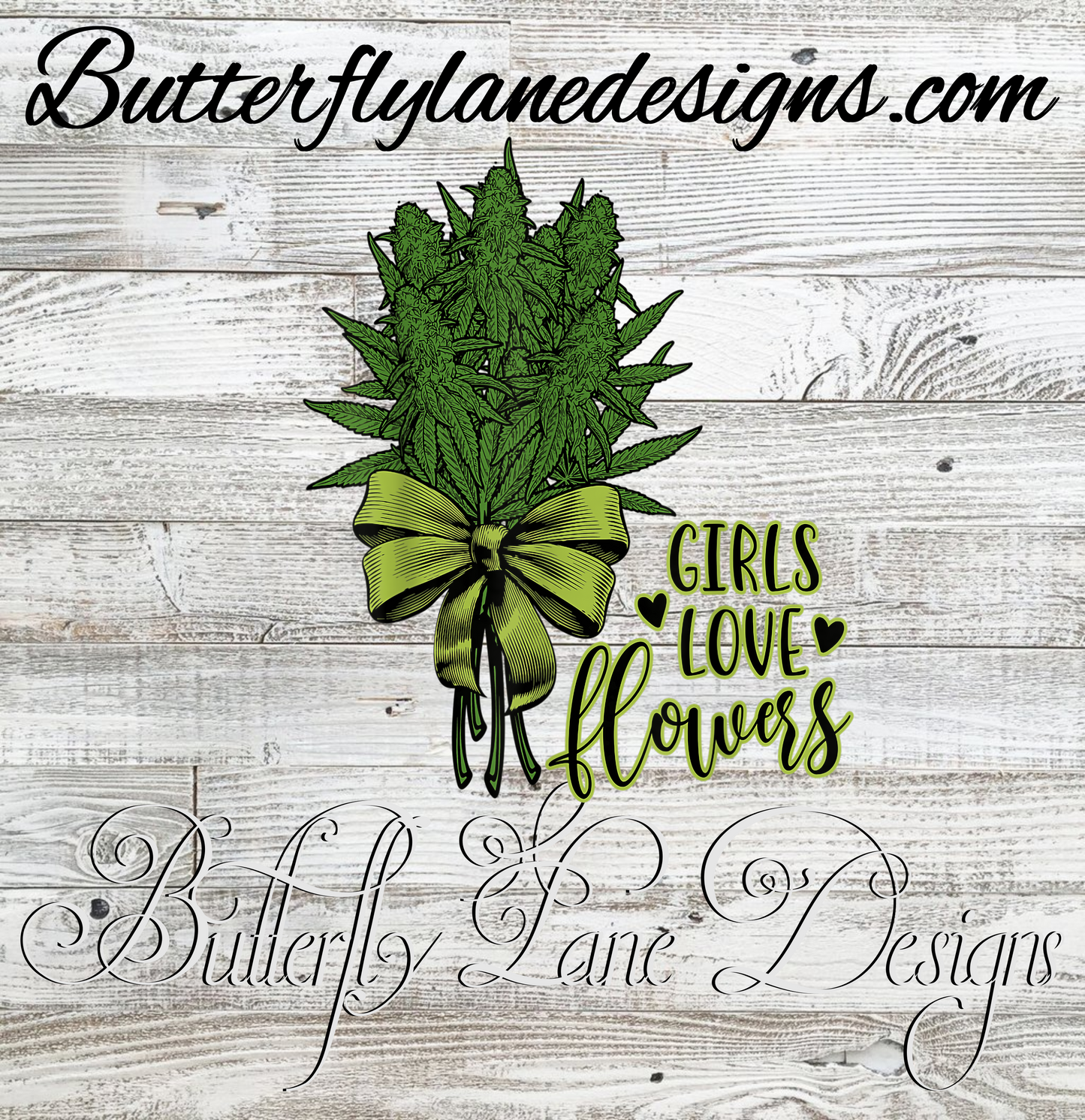 420-Girls love flowers :: Clear Cast Decal