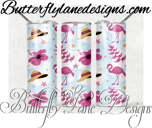 Pink flamingo-hats-wrap 423 :: White Cast Tumbler wrap