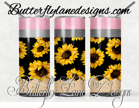 Sunflower pencil -431-:: White Cast Tumbler wrap