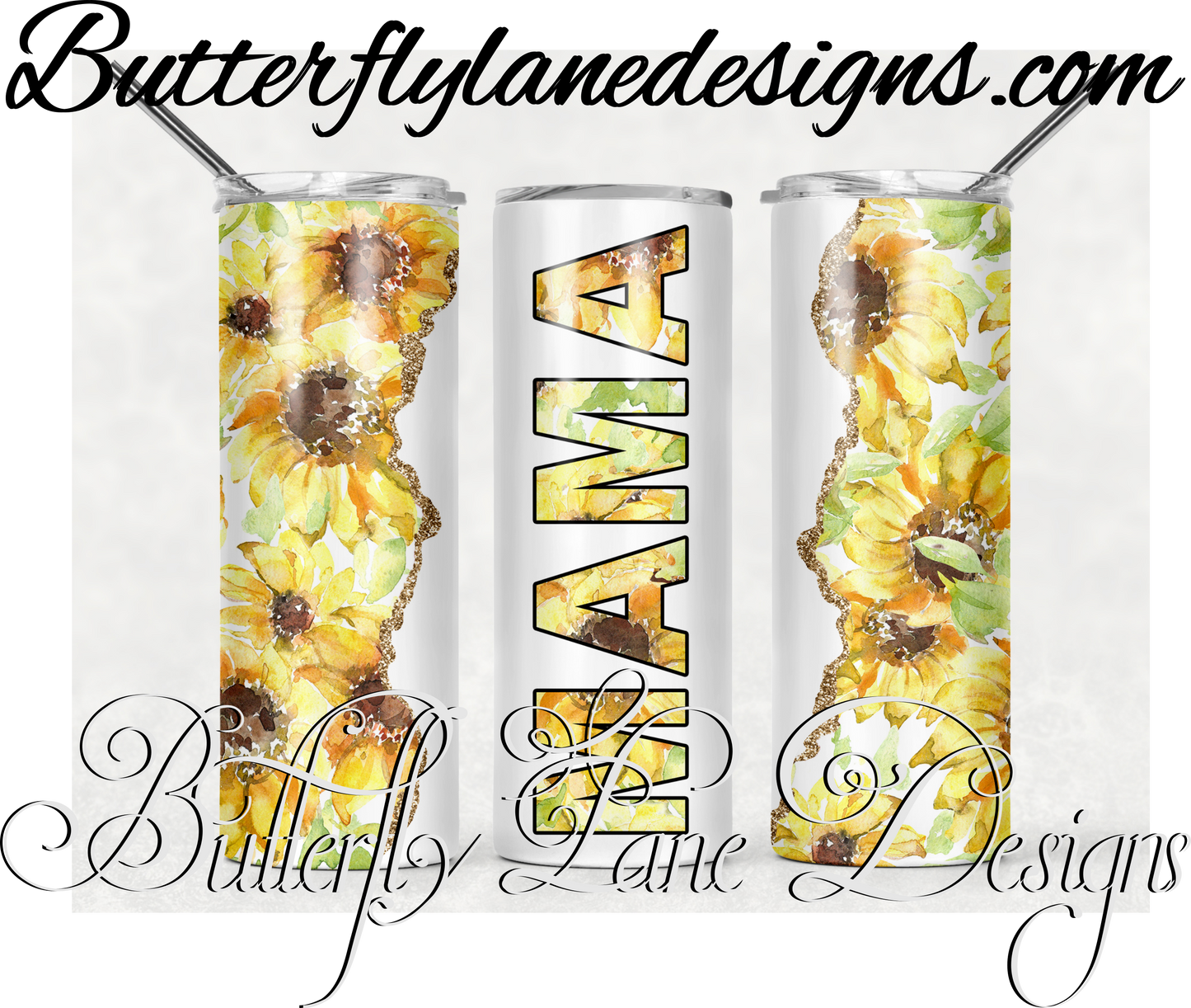 Mama Sunflower wrap-438-:: White Cast Tumbler wrap