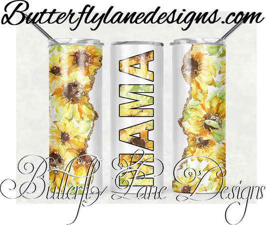 Mama Sunflower wrap-438-:: White Cast Tumbler wrap