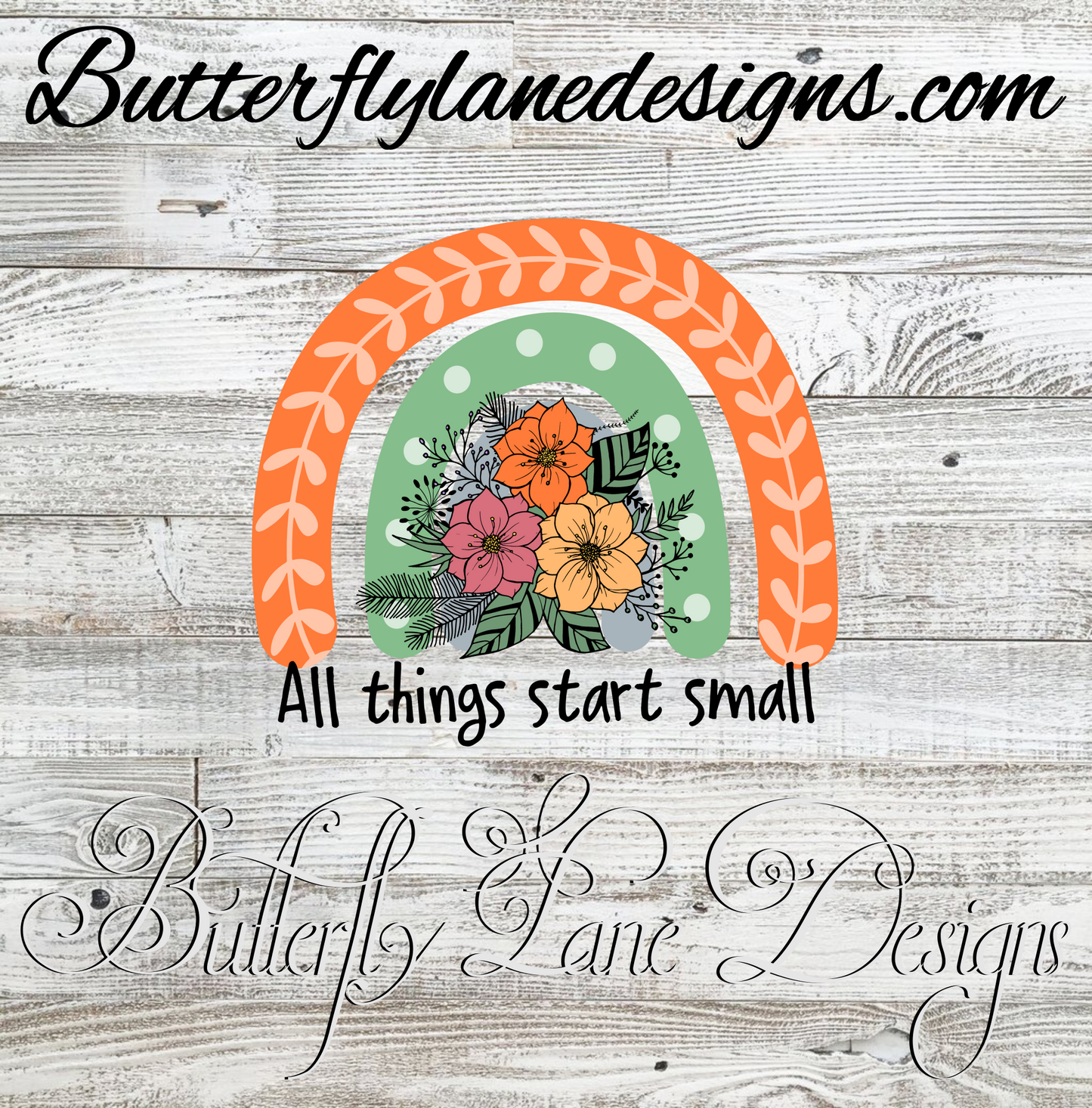 All Things start small-boho rainbow :: Clear Decal :: VC Decal