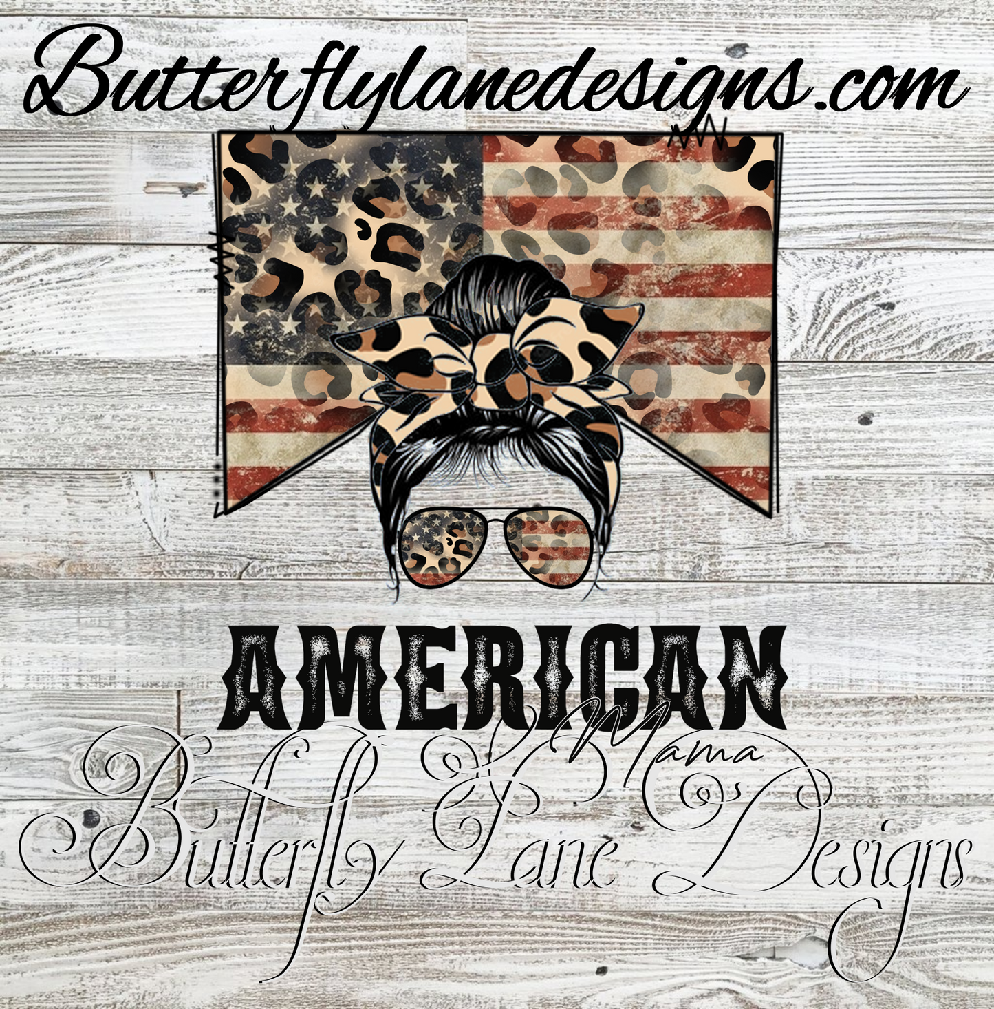 American Mama 01 -leopard print :: Clear Decal :: VC Decal