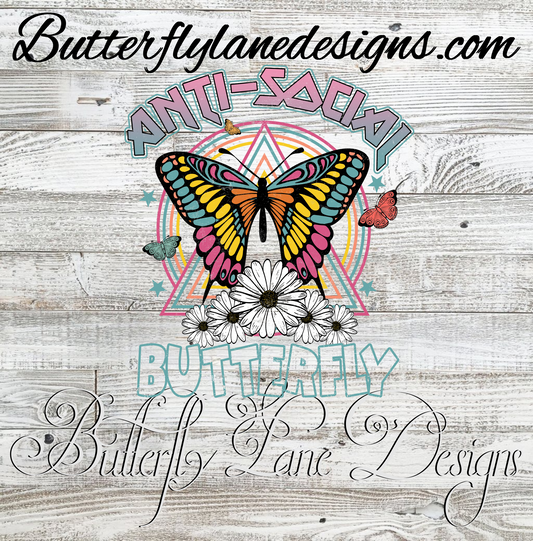 Anti-Social Butterfly :: Clear Decal :: VC Decal