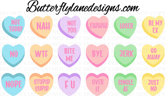 Anti Valentine-Convo Hearts 1-pink  :: V.C. Sheet