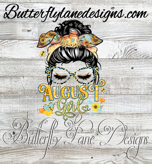 August Girl- Messy Bun :: Clear Cast Decal