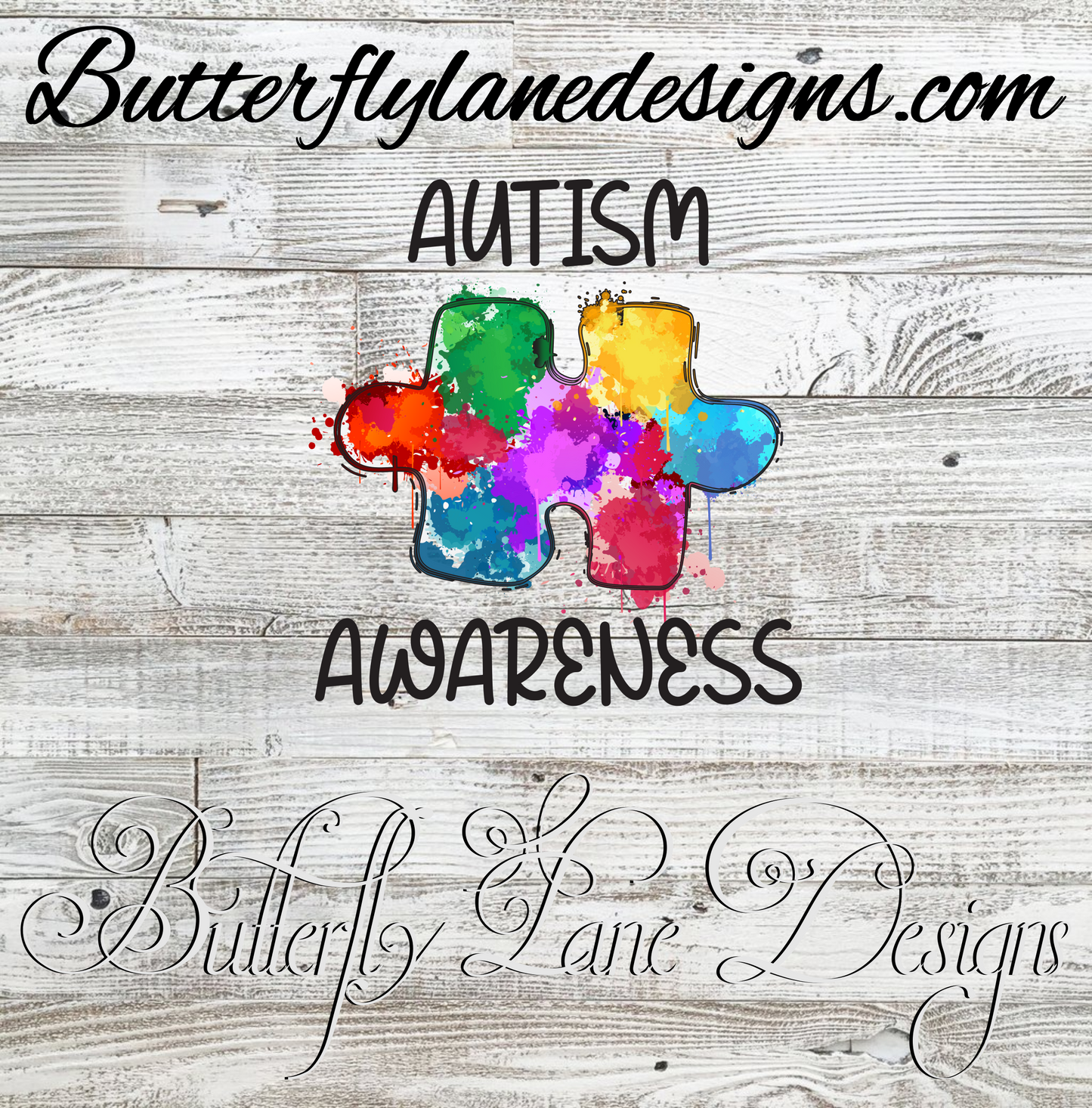 Autism-awareness- watercolor puzzle pc-  :: Clear Cast Decal