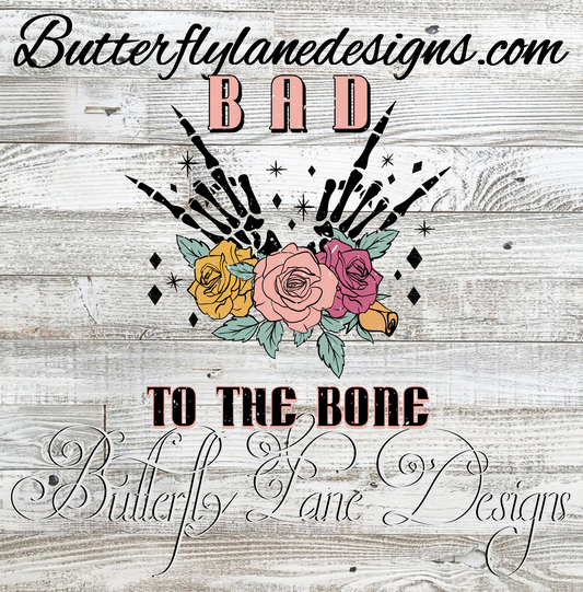Bad to the bone-vintage-skelly hands :: Clear Decal :: VC Decal