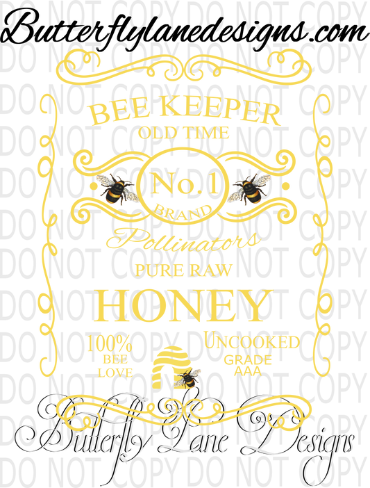 Bee Keeper label 01 :: Clear Decal :: VC Decal
