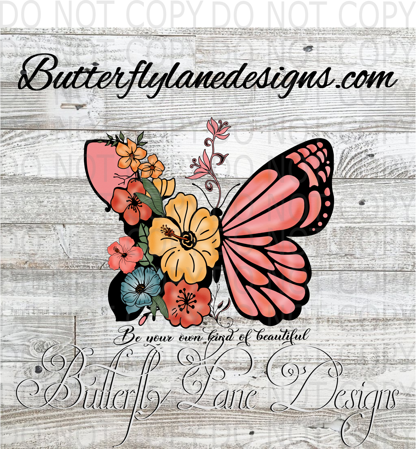 Be your own kind of beautiful-butterfly-pink-02 :: Clear Decal :: VC Decal
