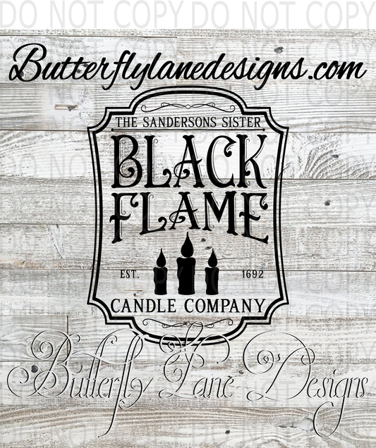 Black flame candle co-02- :: Clear Decal :: VC Decal