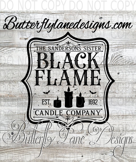 Black flame candle co :: Clear Decal :: VC Decal