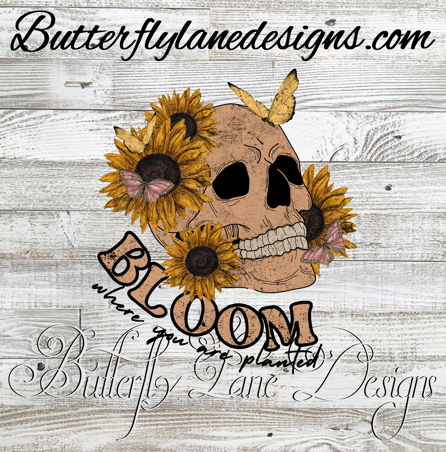Bloom where you are planted-skull :: Clear Decal :: VC Decal