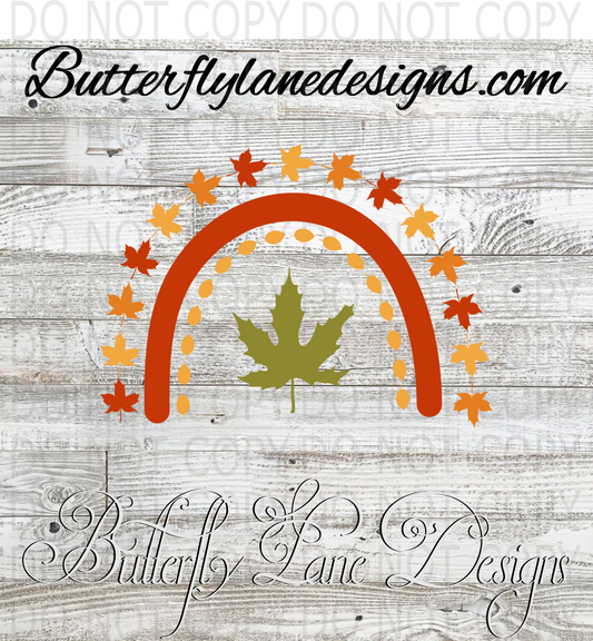 Boho fall leaf rainbow 01-  :: Clear Decal :: VC Decal