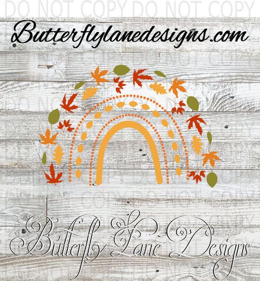 Boho fall leaf rainbow 03  :: Clear Decal :: VC Decal