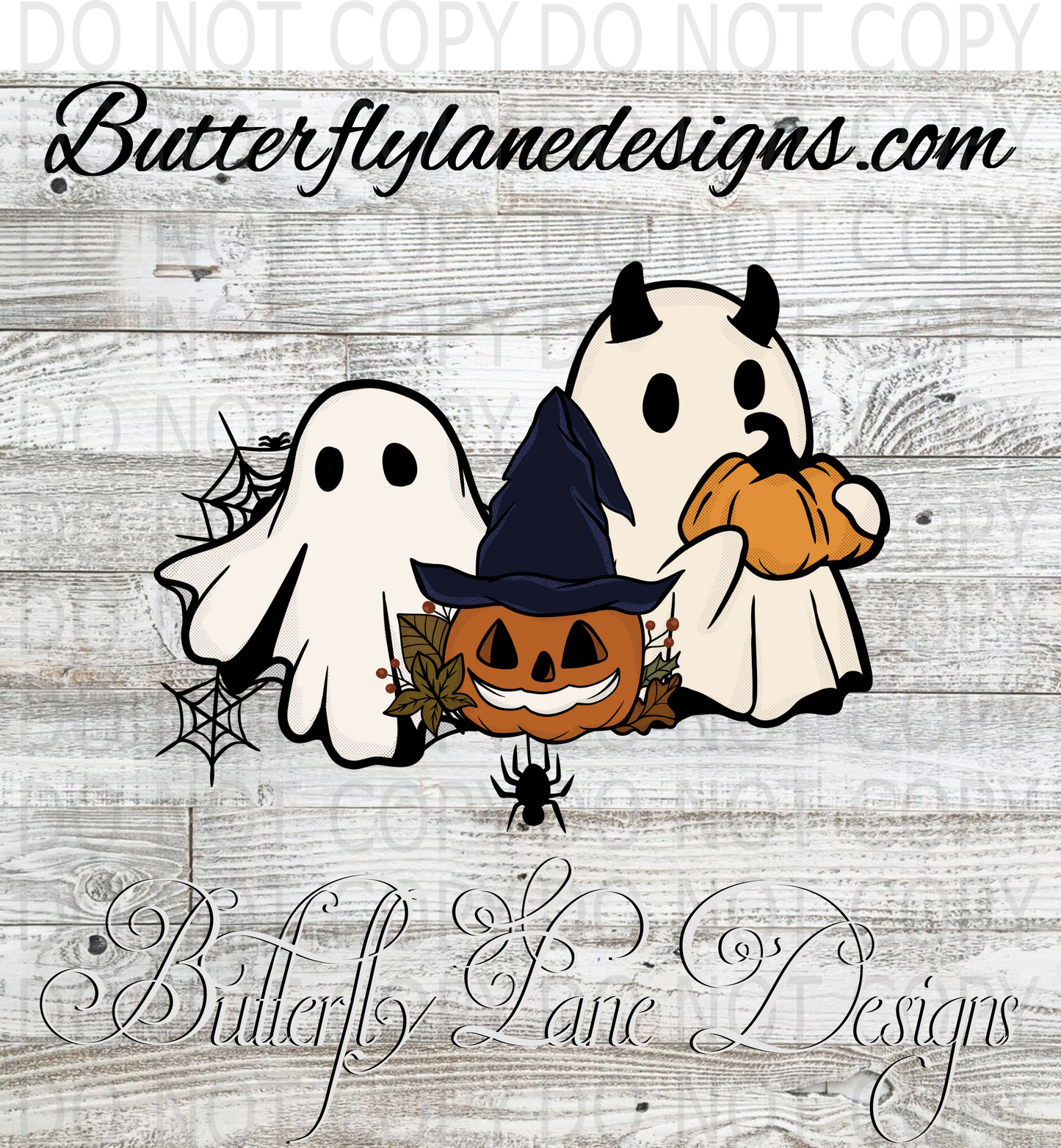 Boo Ghost with witch jack o lantern :: Clear Decal :: VC Decal