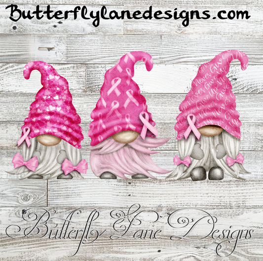 Breast Cancer Awareness Gnomes-Pink Ribbon Gnomes   :: Clear Cast Decal