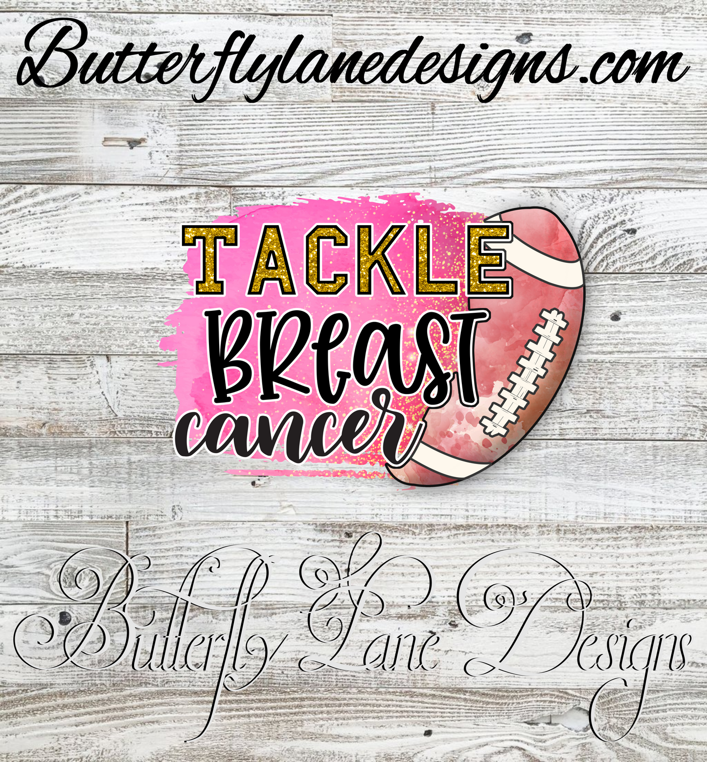 Breast cancer-tackle breast cancer-:: Clear Cast Decal
