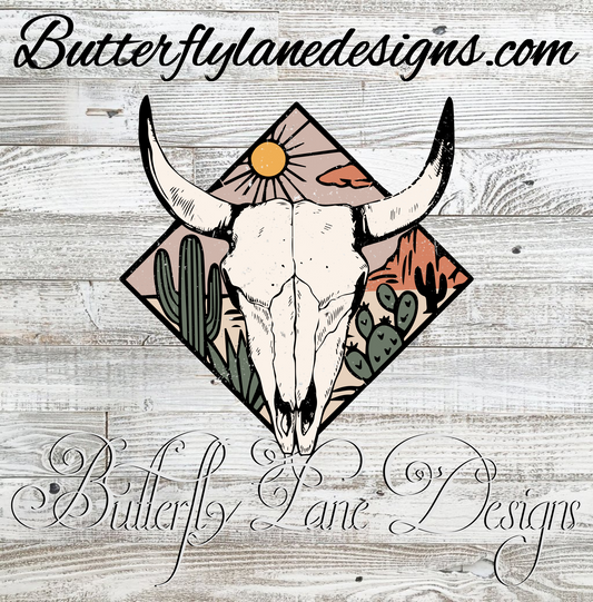 Bull skull desert theme :: Clear Decal :: VC Decal