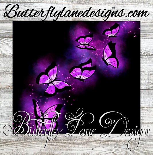 Butterfly Glow Purple :: Tumbler wrap