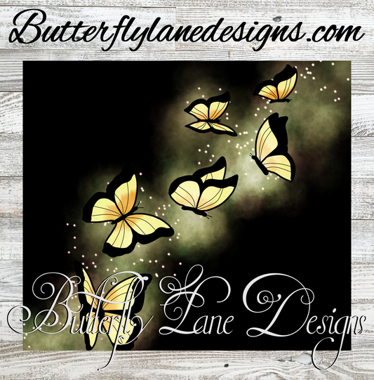 Butterfly Glow Yellow  :: Tumbler wrap