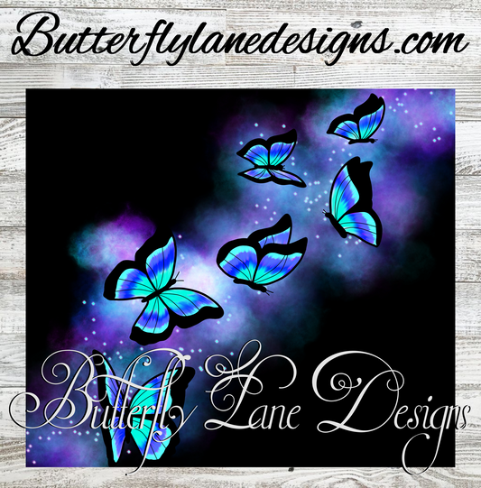 Butterfly Glow bluish purple :: Tumbler wrap